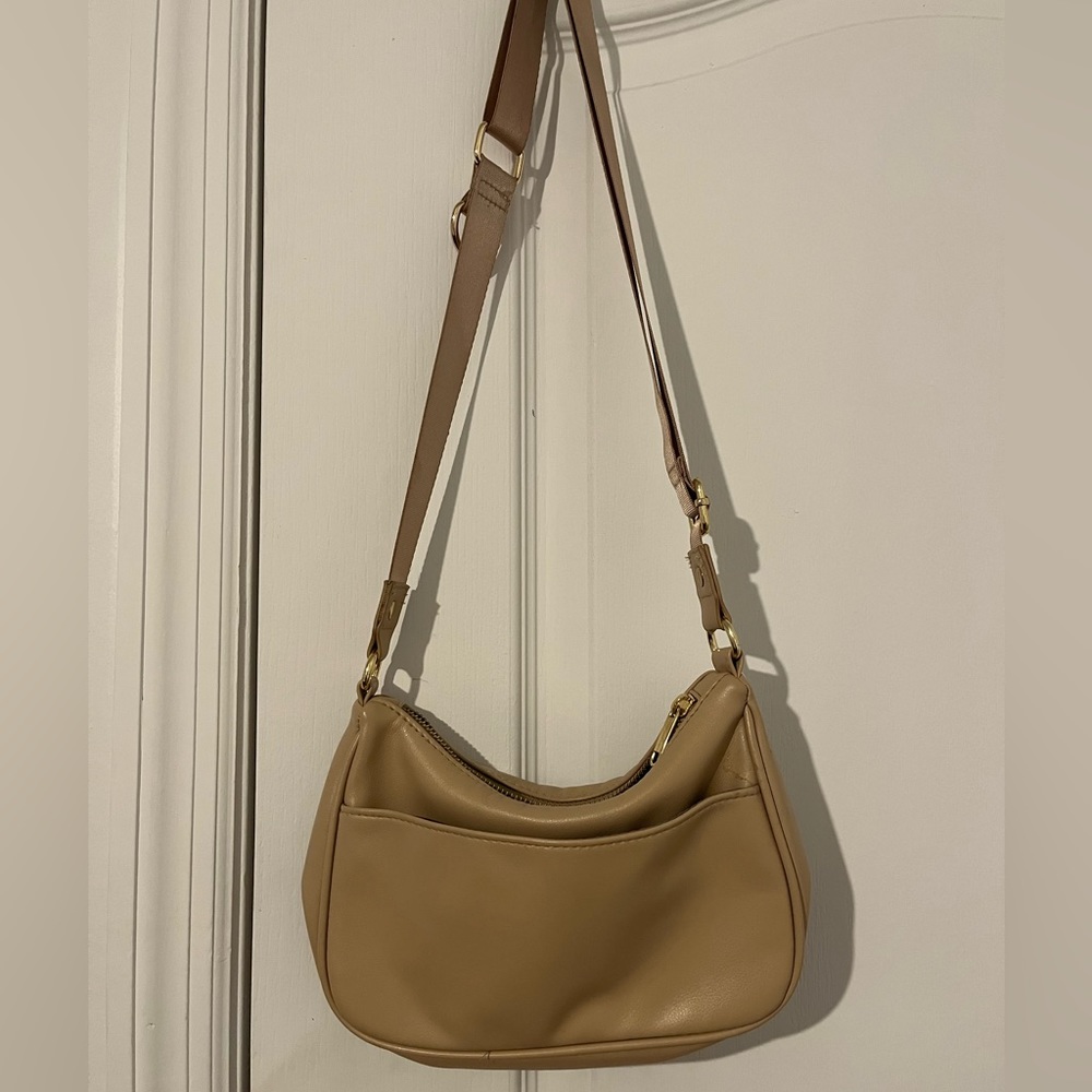 Wild fable beige leather crossbody bag